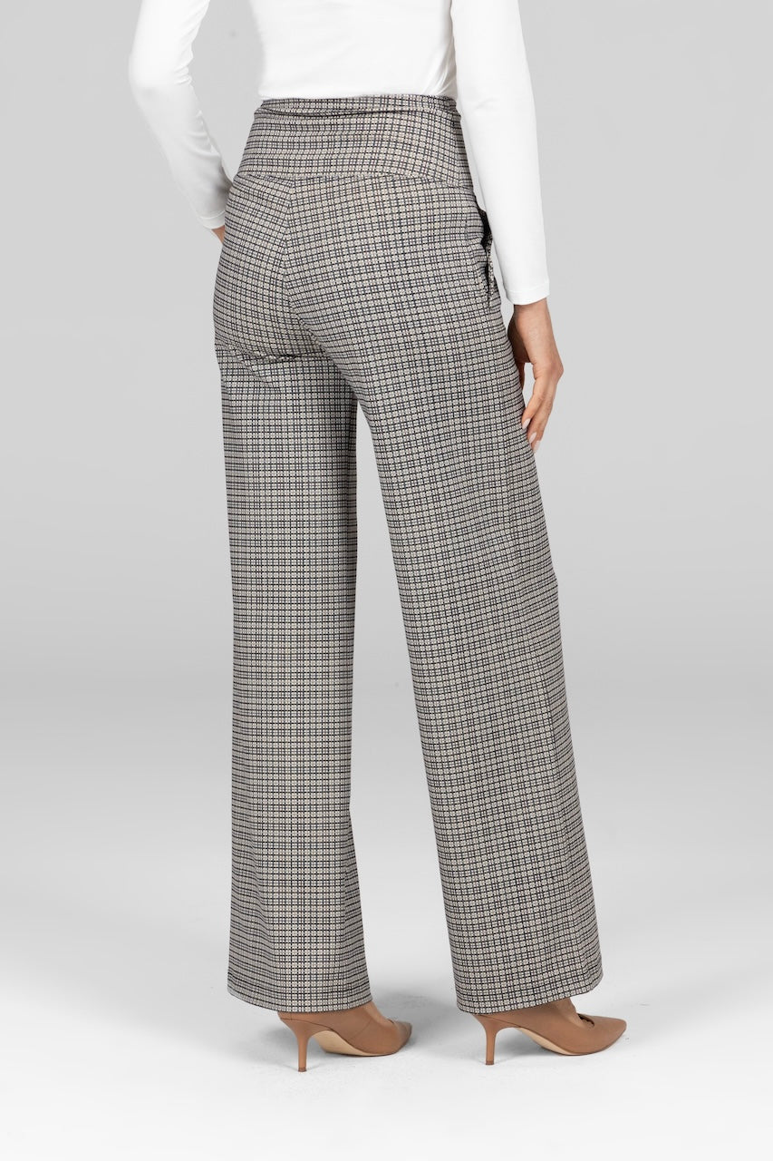 HIGH WAIST WIDE LEG PANT: TATTERSALL