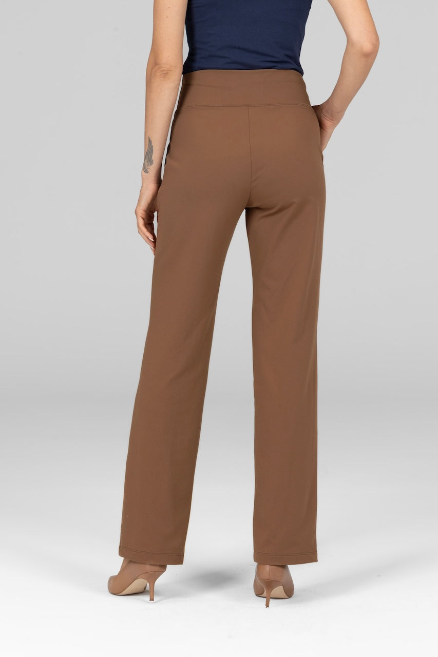 NINA STRAIGHT LEG PANT: DARK KHAKI