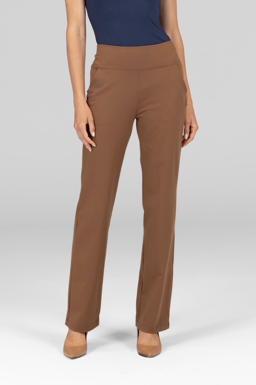 NINA STRAIGHT LEG PANT: DARK KHAKI