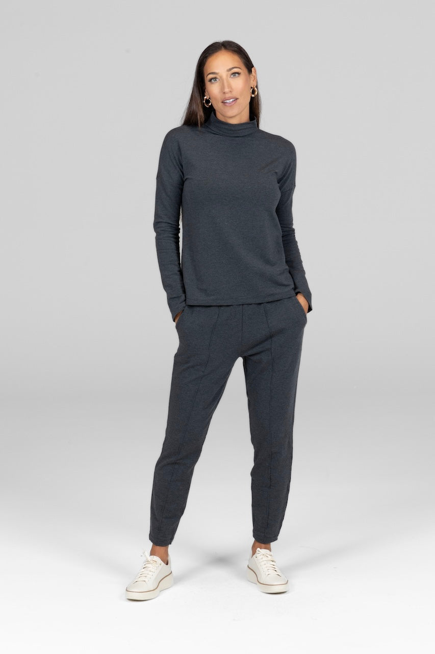 COZY TERRY PULL-OVER: CHARCOAL HEATHER