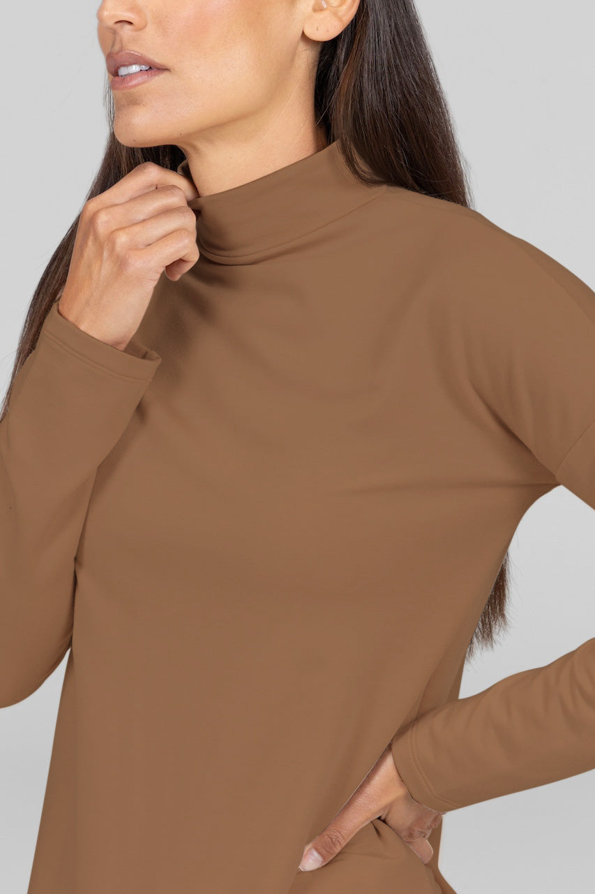 COZY TERRY PULL-OVER: CAMEL