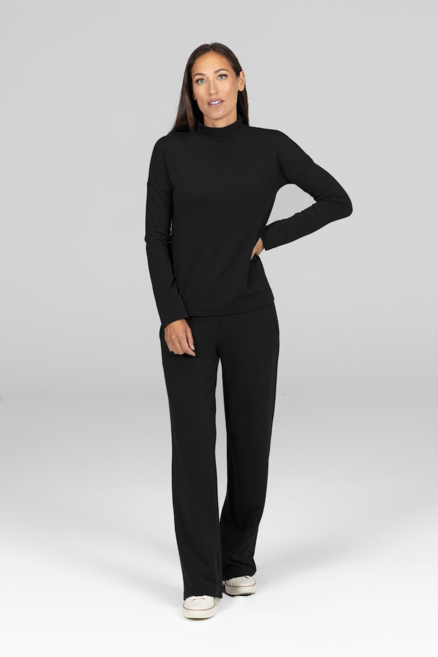 GEMMA TERRY PANT: BLACK