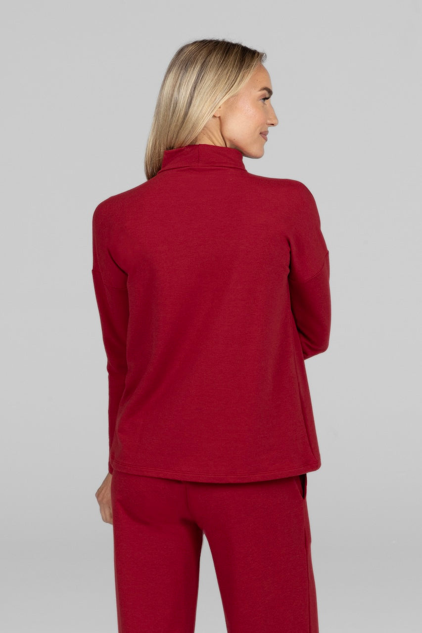 COZY TERRY PULL-OVER: RED