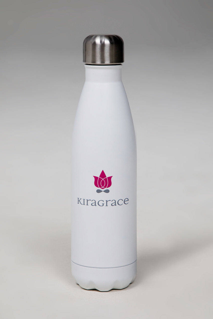 White KiraGrace Logo Water Bottle